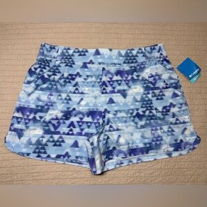 Columbia Women's Lazy Creek Chill Zero Shorts Light Blue Geometric Athletic XXL